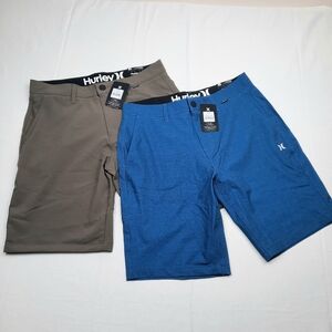 NWT Lot Of 2 Hurley 20" Walkshorts Water Repellent Mens Size 30 Inseam 9.5"